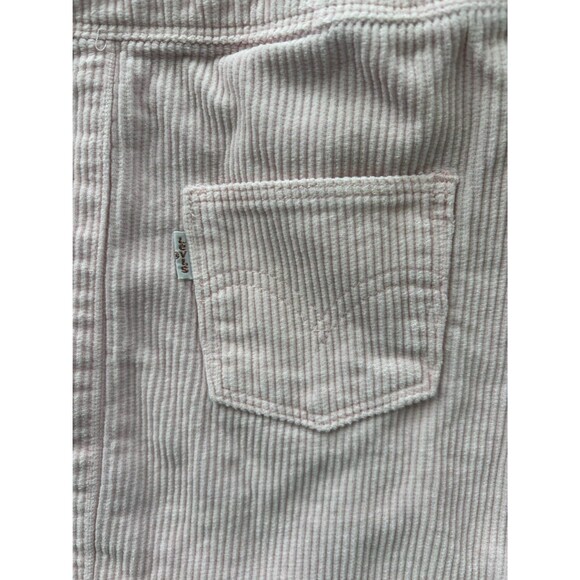 Vtg Levi‎ Strauss & Co. Pink Cotton Corduroy Jean Jumper Rose Gold Hardware-5/6 - Picture 7 of 9